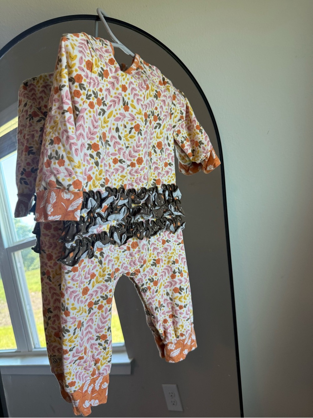 Wildflowers boutique brown orange onsie pink 12 months